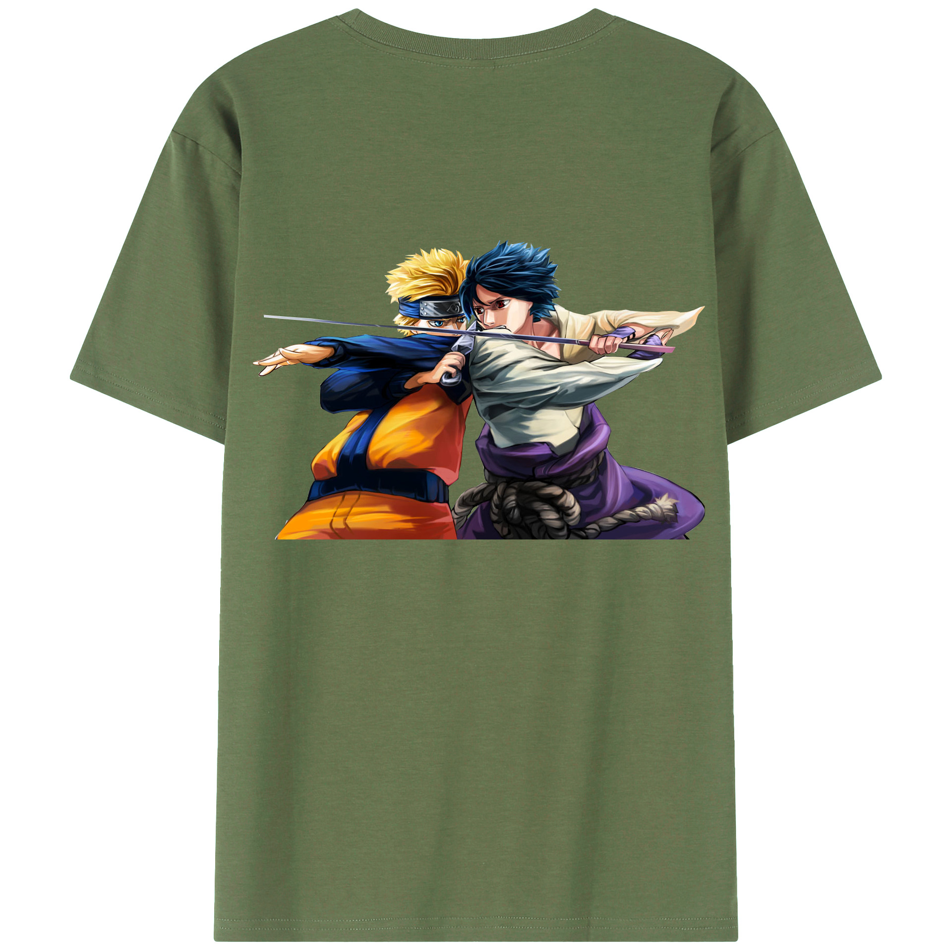 （画像用） NARUTO -ナルト- うずまき ナルト Uzumaki Naruto 綿100％ メンズ半袖Tシャツ（バックプリント） 通気性